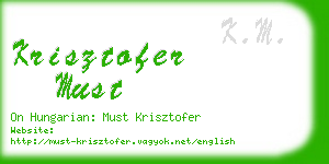 krisztofer must business card